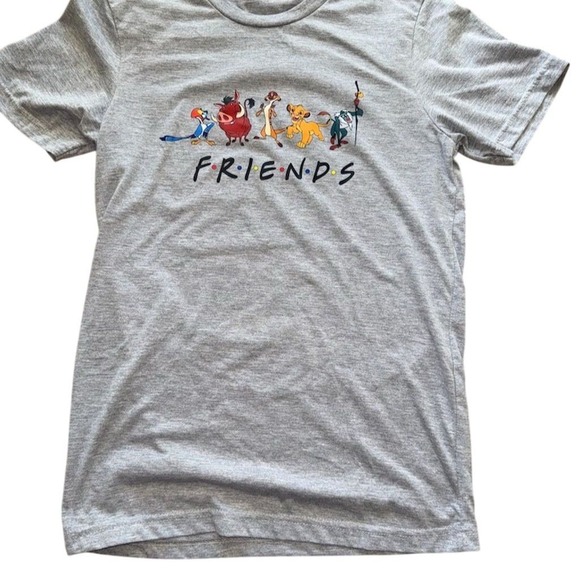 Disney Lion King Friends T-Shirt Gray‎ Unisex Adults Short Sleeve Small - Picture 1 of 7